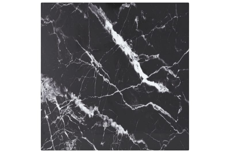 bordplade 40x40 cm 6 mm hærdet glas med marmortekstur sort - Sort - Møbler - Borde - Bordtilbehør - Bordplade