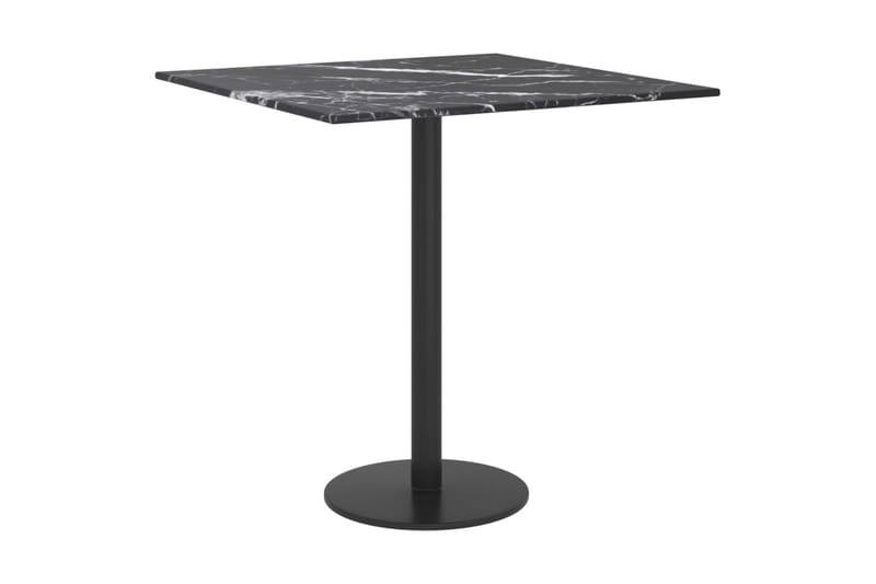 bordplade 40x40 cm 6 mm hærdet glas med marmortekstur sort - Sort - Møbler - Borde - Bordtilbehør - Bordplade