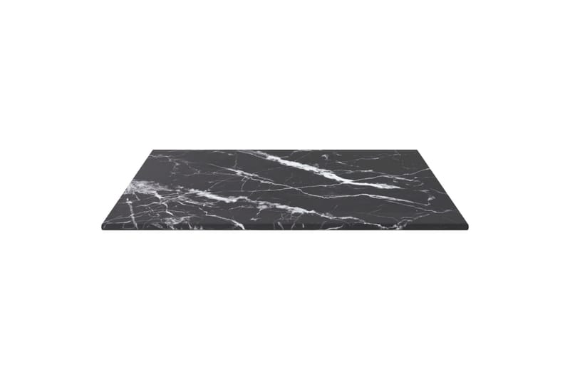 bordplade 40x40 cm 6 mm hærdet glas med marmortekstur sort - Sort - Møbler - Borde - Bordtilbehør - Bordplade
