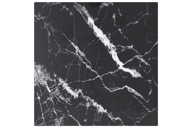 bordplade 50x50 cm 6 mm hærdet glas med marmortekstur sort - Sort - Møbler - Borde - Bordtilbehør - Bordplade