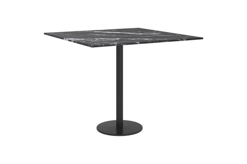 bordplade 50x50 cm 6 mm hærdet glas med marmortekstur sort - Sort - Møbler - Borde - Bordtilbehør - Bordplade