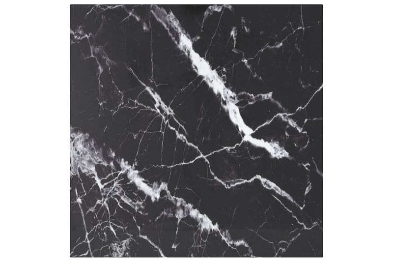 bordplade 60x60 cm 6 mm hærdet glas med marmortekstur sort - Sort - Møbler - Borde - Bordtilbehør - Bordplade