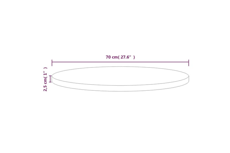 bordplade 70x2,5 cm massivt fyrretræ - Brun - Møbler - Borde - Bordtilbehør - Bordplade