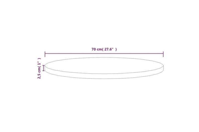 bordplade 70x2,5 cm massivt fyrretræ - Brun - Bordplade