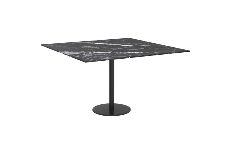 bordplade 70x70 cm 6 mm hærdet glas med marmortekstur sort - Sort - Møbler - Borde - Bordtilbehør - Bordplade