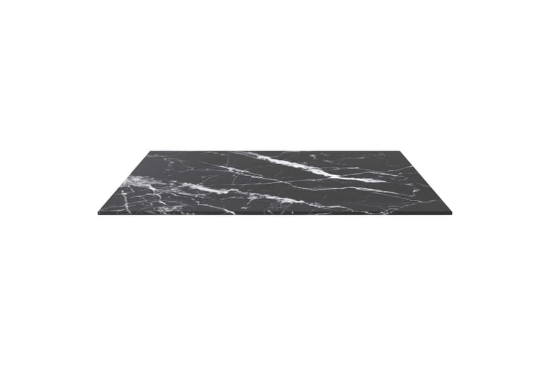bordplade 70x70 cm 6 mm hærdet glas med marmortekstur sort - Sort - Møbler - Borde - Bordtilbehør - Bordplade