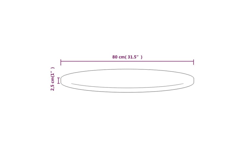 bordplade 80x2,5 cm massivt fyrretræ - Brun - Møbler - Borde - Bordtilbehør - Bordplade
