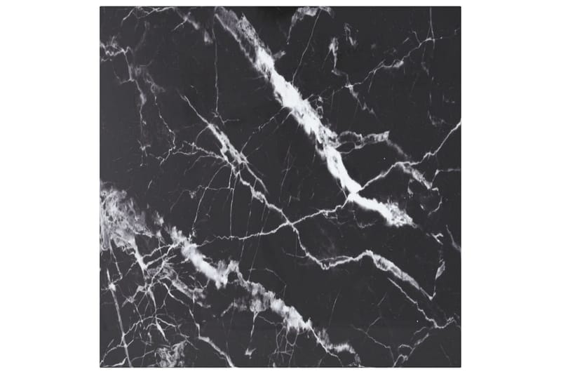 bordplade 80x80 cm 6 mm hærdet glas med marmortekstur sort - Sort - Møbler - Borde - Bordtilbehør - Bordplade