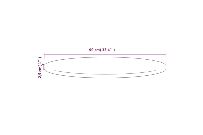 bordplade 90x2,5 cm massivt fyrretræ - Brun - Bordplade