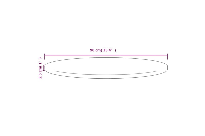 bordplade 90x2,5 cm massivt fyrretræ hvid - Hvid - Bordplade