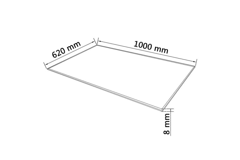 Bordplade Hærdet Glas Rektangel 1000 X 620 Mm - gennemsigtig - Møbler - Borde - Bordtilbehør - Bordplade