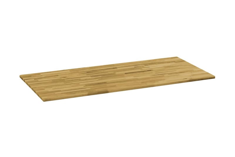 Bordplade I Massivt Egetræ Rektangulært 23 Mm 120 X 60 Cm - Brun - Møbler - Borde - Bordtilbehør - Bordplade