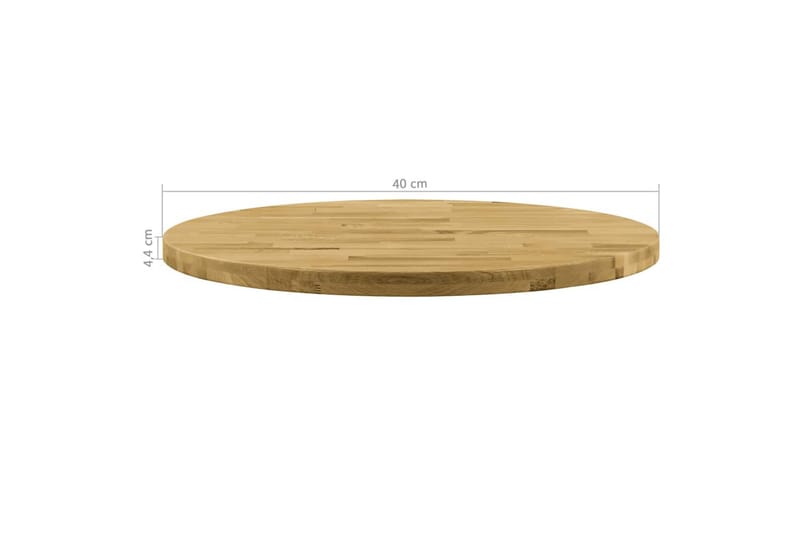 Bordplade I Massivt Egetræ Rundt 44 Mm 400 Mm - Brun - Møbler - Borde - Bordtilbehør - Bordplade
