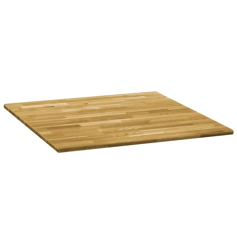 Bordplade Massivt Egetræ Firkantet 23 Mm 80 X 80 Cm - Brun - Bordplade