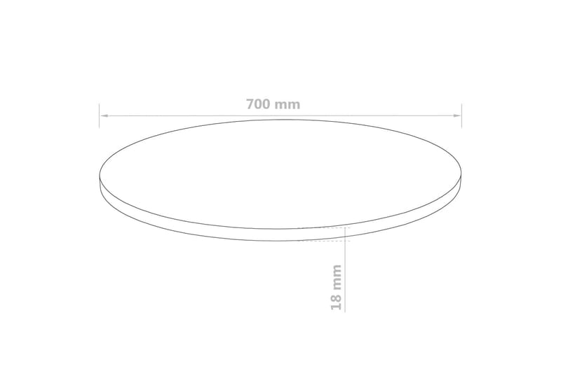 bordplade rund MDF 700 x 18 mm - Beige - Bordplade