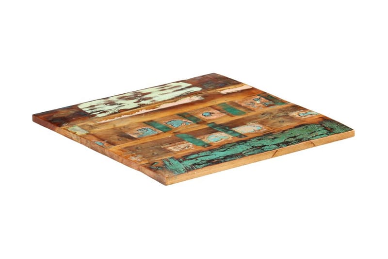 Firkantet Bordplade 80X80 cm 25-27 mm Massivt Genbrugstræ - Møbler - Borde - Bordtilbehør - Bordplade
