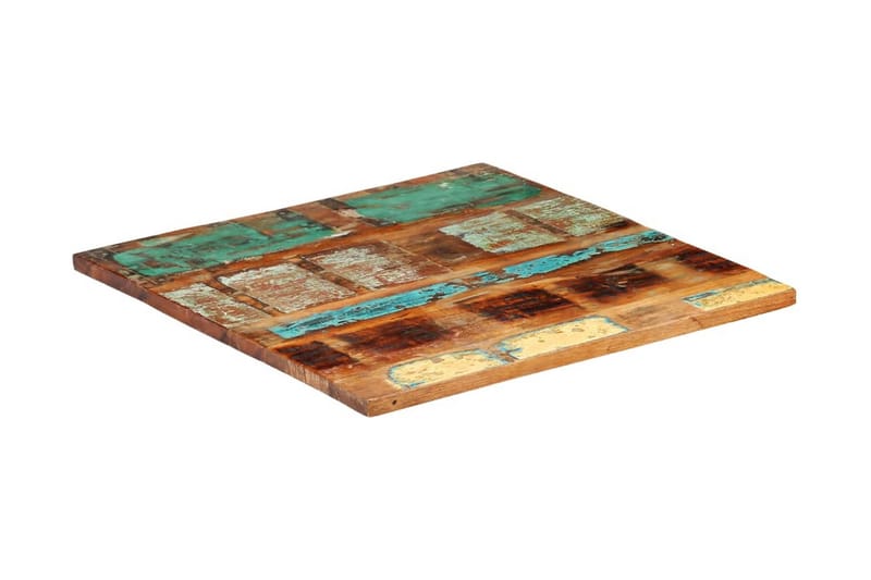 Firkantet Bordplade 80X80 cm 25-27 mm Massivt Genbrugstræ - Møbler - Borde - Bordtilbehør - Bordplade