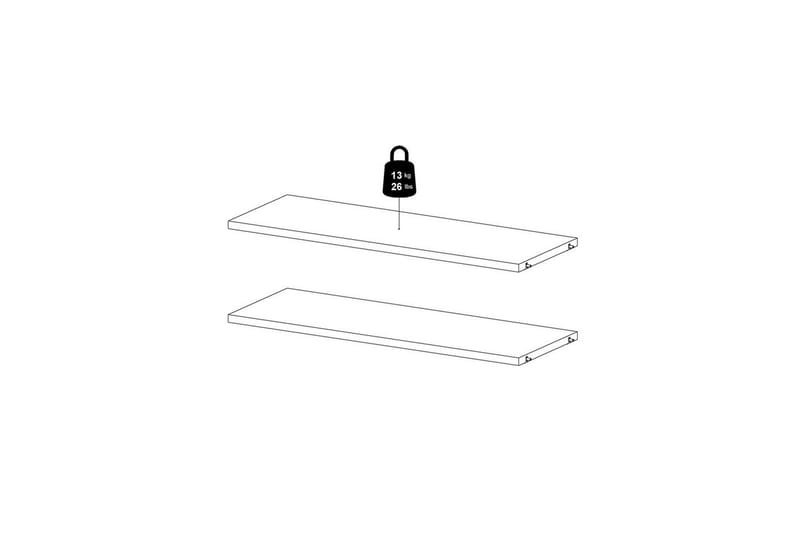 Trysil Hyldebrædt 75,4x26,45 cm - Hvid - Opbevaring - Hylder & Reoler - Væghylde & vægreol