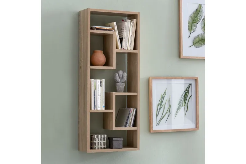 Vægmonteret Bogreol 15 cm i Eg - Beige - Opbevaring - Hylder & Reoler - Bogreol