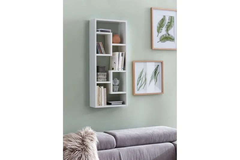Vægreol Wohnling melaminbelagt MDF, opbevaringshylde, moderne stil Hvid - Hvid - Opbevaring - Hylder & Reoler - Bogreol