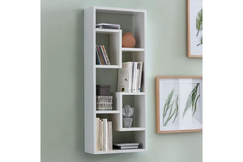 Vægreol Wohnling melaminbelagt MDF, opbevaringshylde, moderne stil Hvid - Hvid - Opbevaring - Hylder & Reoler - Bogreol