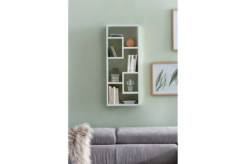 Vægreol Wohnling melaminbelagt MDF, opbevaringshylde, moderne stil Hvid - Hvid - Opbevaring - Hylder & Reoler - Bogreol