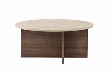Boro Sofabord 90x40x90 cm - Travertine og Walnut - Møbler - Borde - Sofabord