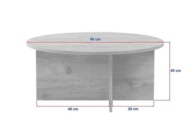Boro Sofabord 90x40x90 cm - Travertine og Walnut - Møbler - Borde - Sofabord