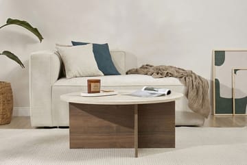 Boro Sofabord 90x40x90 cm - Travertine og Walnut - Møbler - Borde - Sofabord