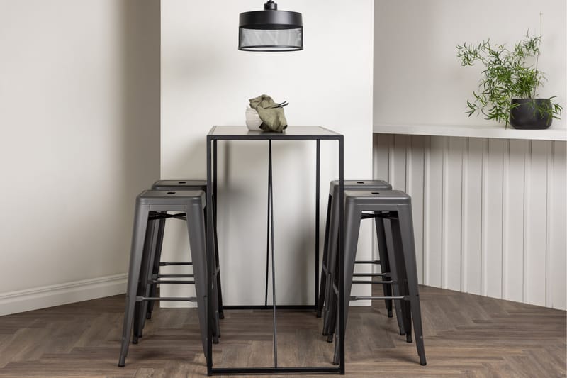 Brea Spisebordssæt 120 cm Rektangulær med 4 Adesto Stole - Svart - Møbler - Borde - Spisebordssæt