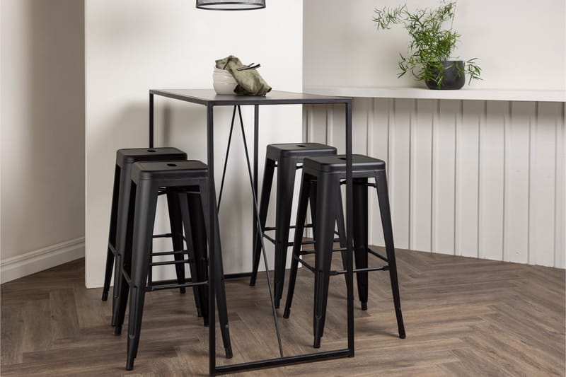 Brea Spisebordssæt 120 cm Rektangulær med 4 Adesto Stole - Svart - Møbler - Borde - Spisebordssæt