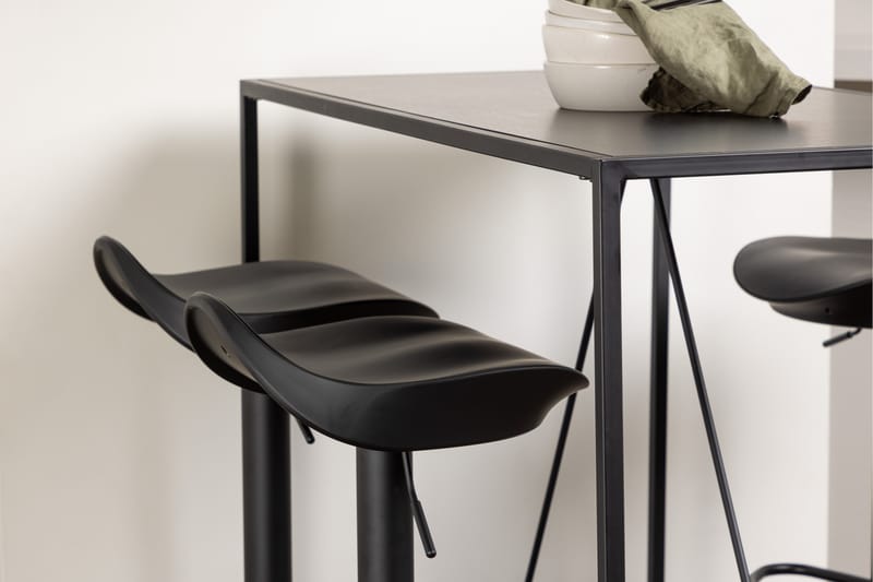 Brea Spisebordssæt 120 cm Rektangulær med 4 Adesto Stole - Svart - Møbler - Borde - Spisebordssæt