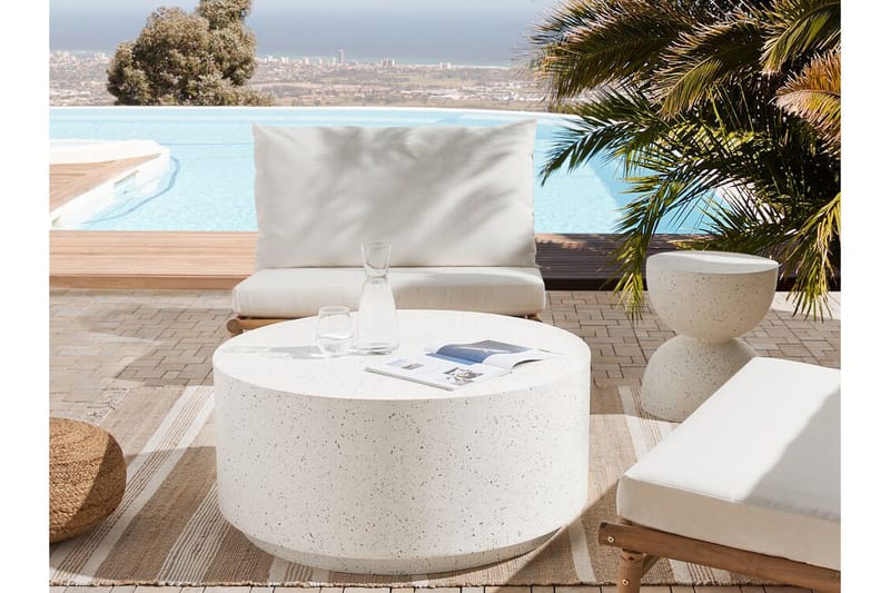 Bruder Sofabord 90 cm Rund - Hvid - Møbler - Borde - Sofabord