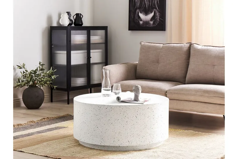 Bruder Sofabord 90 cm Rund - Hvid - Møbler - Borde - Sofabord