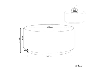 Bruder Sofabord 90 cm Rund - Hvid - Møbler - Borde - Sofabord