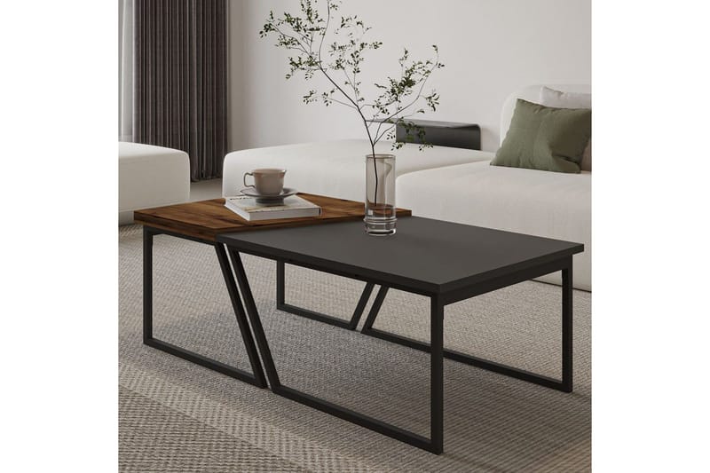 Bulskoll Sofabord 120 cm - Antracit/Valnød - Møbler - Borde - Sofabord