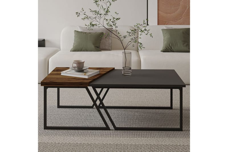 Bulskoll Sofabord 120 cm - Antracit/Valnød - Møbler - Borde - Sofabord