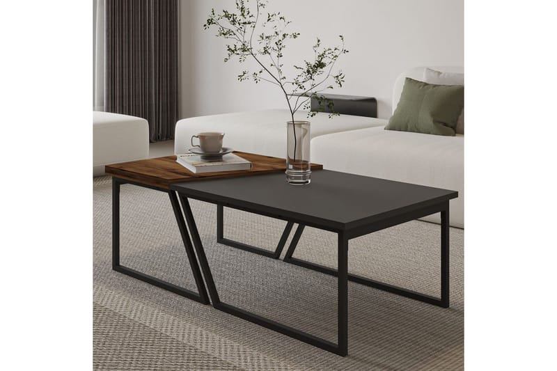 Bulskoll Sofabord 120 cm - Antracit/Valnød - Møbler - Borde - Sofabord