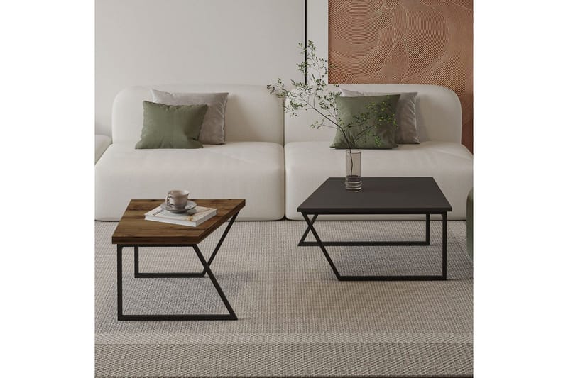 Bulskoll Sofabord 120 cm - Antracit/Valnød - Møbler - Borde - Sofabord