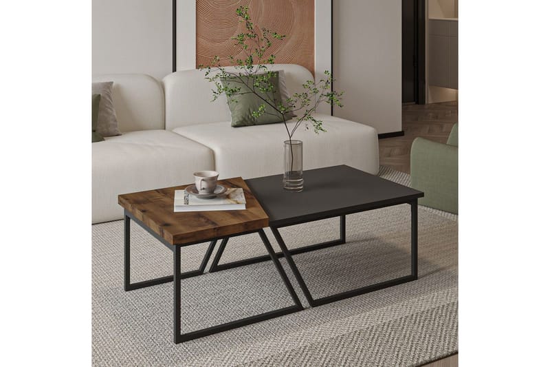 Bulskoll Sofabord 120 cm - Antracit/Valnød - Møbler - Borde - Sofabord