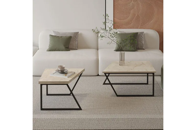 Bulskoll Sofabord 120 cm - Travertin - Møbler - Borde - Sofabord