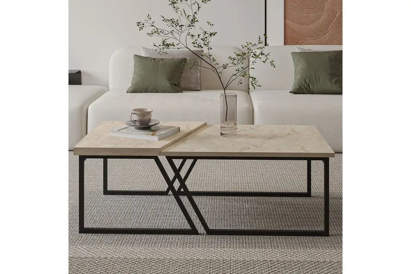 Bulskoll Sofabord 120 cm - Travertin - Møbler - Borde - Sofabord