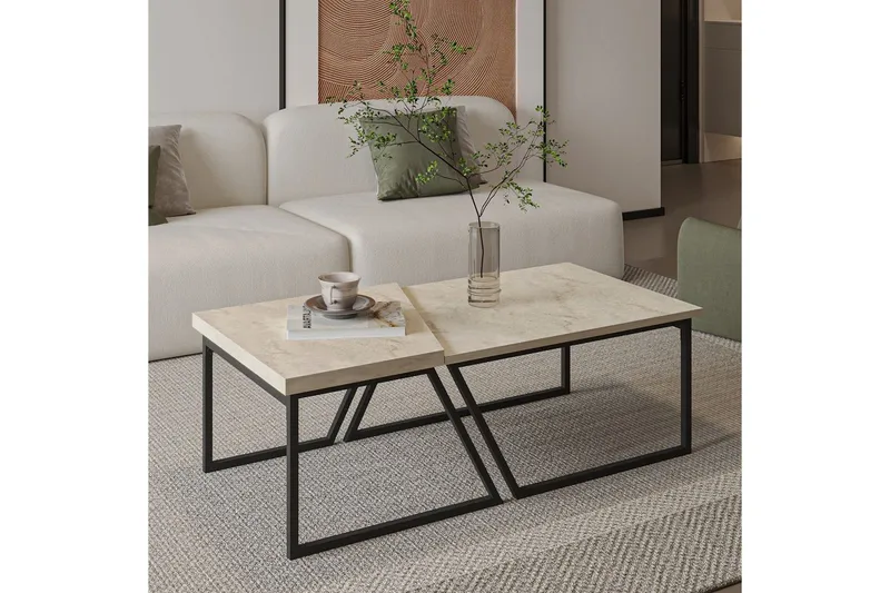 Bulskoll Sofabord 120 cm - Travertin - Møbler - Borde - Sofabord