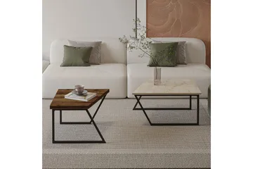 Bulskoll Sofabord 120 cm - Travertin/Valnød - Møbler - Borde - Sofabord