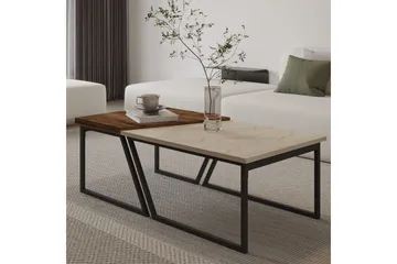 Bulskoll Sofabord 120 cm - Travertin/Valnød - Møbler - Borde - Sofabord
