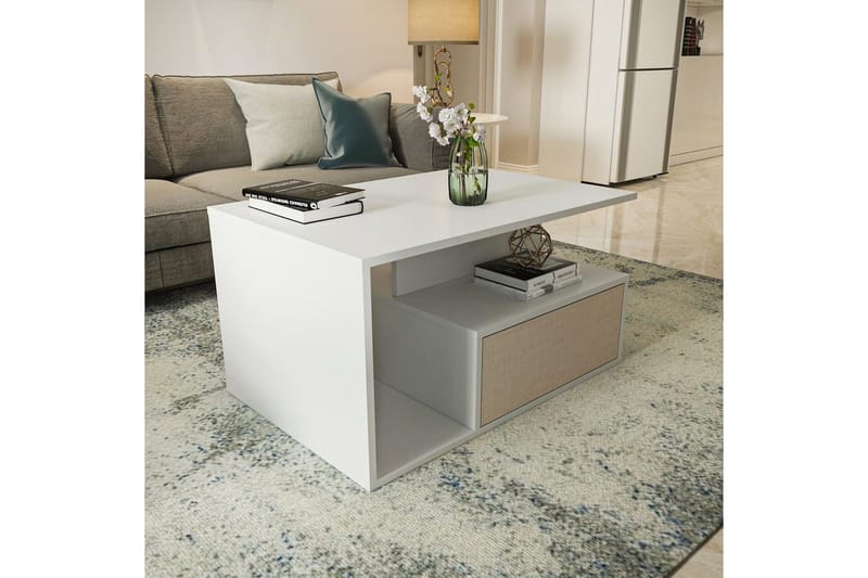 Bulvari Sofabord 90 cm - Beige/Hvid - Møbler - Borde - Sofabord