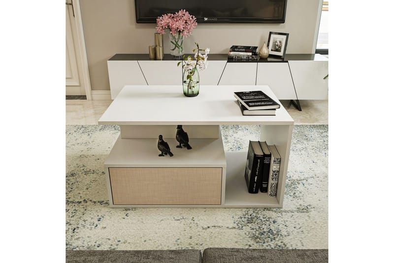 Bulvari Sofabord 90 cm - Beige/Hvid - Møbler - Borde - Sofabord