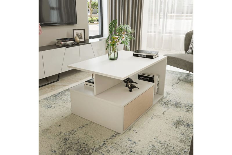 Bulvari Sofabord 90 cm - Beige/Hvid - Møbler - Borde - Sofabord