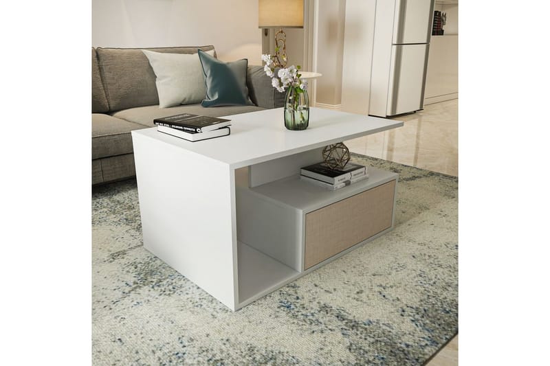 Bulvari Sofabord 90 cm - Beige/Hvid - Møbler - Borde - Sofabord