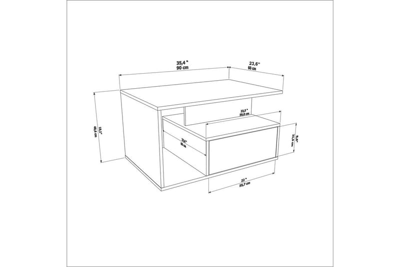 Bulvari Sofabord 90 cm - Valnød - Møbler - Borde - Sofabord